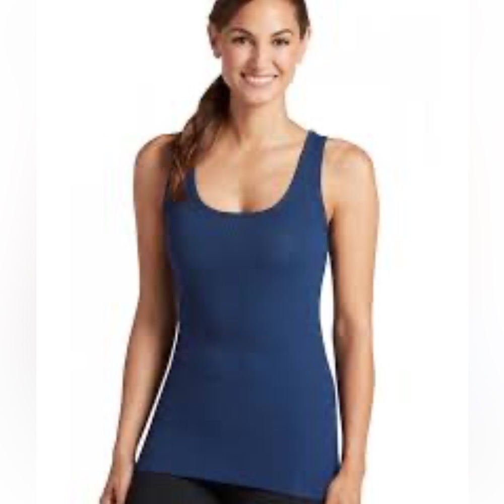 DARK BLUE Basic tank top